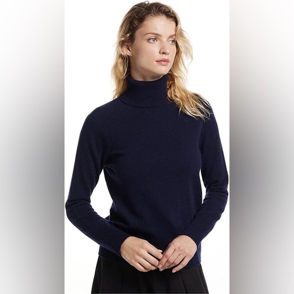 H&M | Navy Ribbed Turtleneck Sz S - Picture 1 of 6